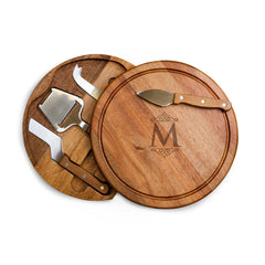 Toscana Monogram Initials M Personalized Acacia Circo Cheese Cutting Board & ...