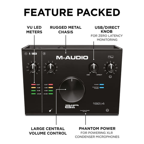 M-Audio AIR 192x4 USB C Audio Interface for Recording, Podcasting, Streaming ...