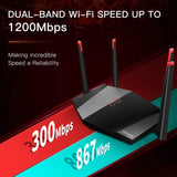 Wifi Router- AC1200 Smart Wifi Router, 2.4G & 5G Dual Band Wireless Gigabit R...