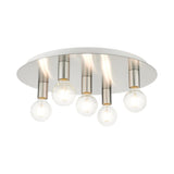 Livex Lighting Hillview 5 Light Brushed Nickel Ceiling Mount, 20 x 20 x 3.63