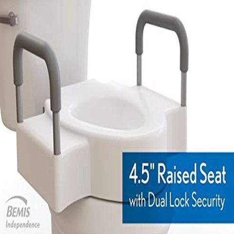 Bemis Rise 4.5" Toilet Seat with Dual Lock and Security Raised, White