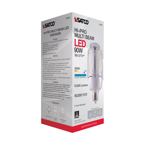 Satco S39752 Hi-Pro Multi-Beam LED Lamp, EX39 Base, 60 Watts, 5000K 5000k White