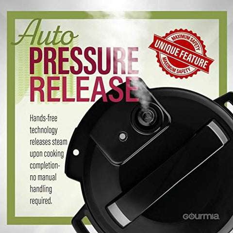 Gourmia GPC965 Digital Multi-Functional Pressure Cooker 6 Qt, Silver & Black