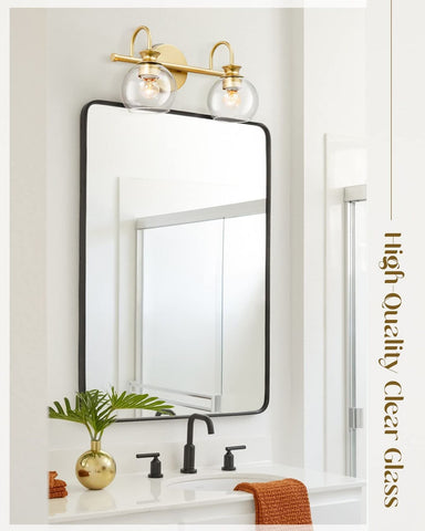 Bathroom Vanity Light Fixtures, 15 inch 2-Light Globe Bathroom Light Fixtures...