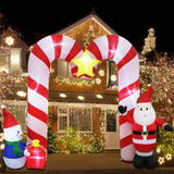10ft Candy Cane Arched Outdoor Inflatable with LED Lights for Christmas Holid...