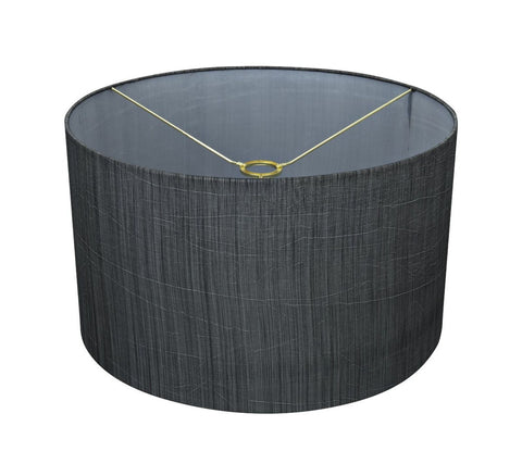 Aspen Creative 58327B, Drum Uno Lamp Shade, Grey & Black, 17" Top x 17" Botto...