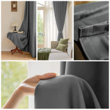 Pleated Curtain 52''W x 96''L Window Treatment Indoor Outdoor, Blackout Pinch...