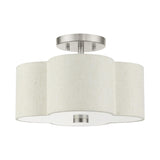 Livex Lighting 2 Light Brushed Nickel Semi Flush 13 x 13 x 8.5