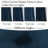 KGORGE Navy Blue Velvet Curtains 108 inches 2 Panels, Velvet Blackout Curtain...