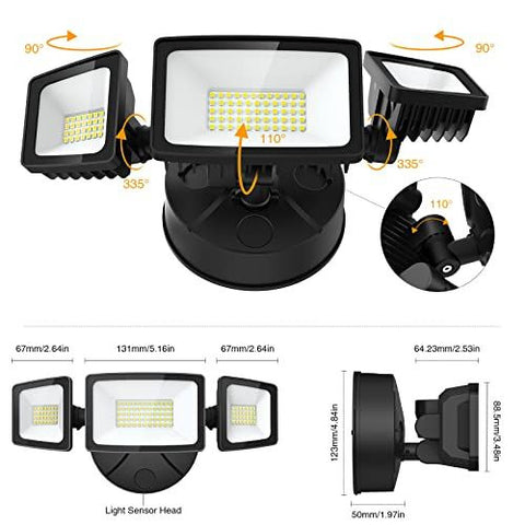 Onforu 2 Pack 55W Flood Lights Outdoor, 5500LM LED Light Outdoor Black