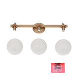 Uolfin Bathroom Light Fixtures, Gold 3 Light Vanity Lights Modern Globe Frost...