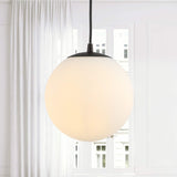 JONATHAN Y JYL9528B Bleecker 7.75" Metal/Glass Globe LED Pendant, Contemporar...