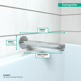 hansgrohe Tub Spout 9" Premium 3-inch Modern Tub Spout in chrome, 14421001