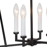 KSANA Black Chandelier, 4-Light Modern Linear Chandeliers, Pendant Cage Lante...