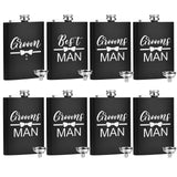 ELEGANTPARK Engraved Groomsman Gifts Set of 8 Groom Best Man Groomsman Flasks...