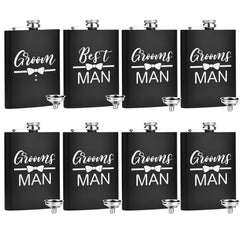 ELEGANTPARK Engraved Groomsman Gifts Set of 8 Groom Best Man Groomsman Flasks...