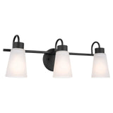 Kichler Erma 3-Light Bathroom Vanity Light Fixture with Clear Satin Etched Gl...