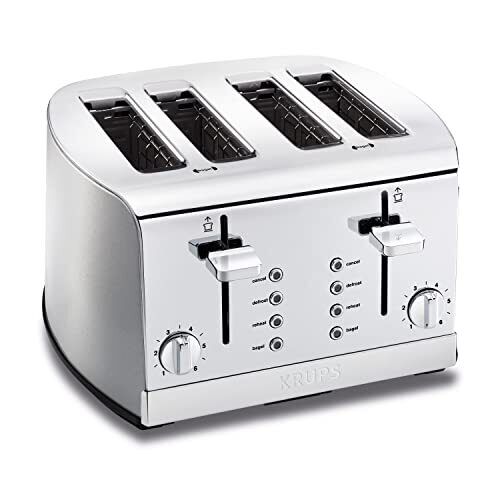 Krups Breakfast Set Stainless Steel Toaster 4 Slice 4-Slice,