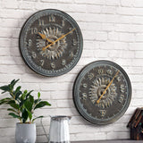 FirsTime & Co. Verdigris Calisto Sunflower Outdoor Wall Clock and Thermometer...