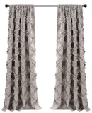 Lush Decor, Gray Ruffle Diamond Curtains Textured Window Panel Set for Living...