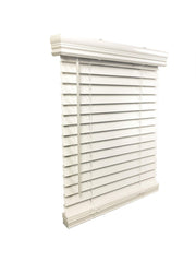 US Window and Floor 2" Cordless Faux Wood Blinds, Blind Size 24" x 72", Outsi...