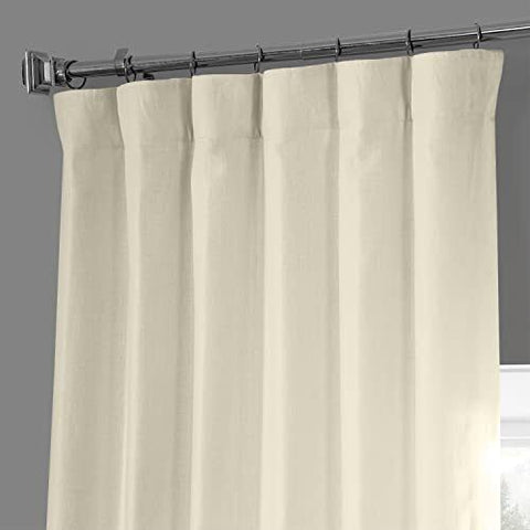 HPD Half Price Drapes French Linen Curtains 108 50W x 108L, Ancient Ivory