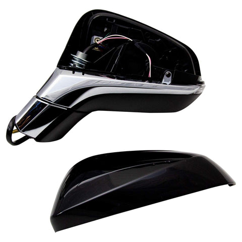 TRQ Left Mirror Manual Folding without Memory Drivers Side Compatible with 20...