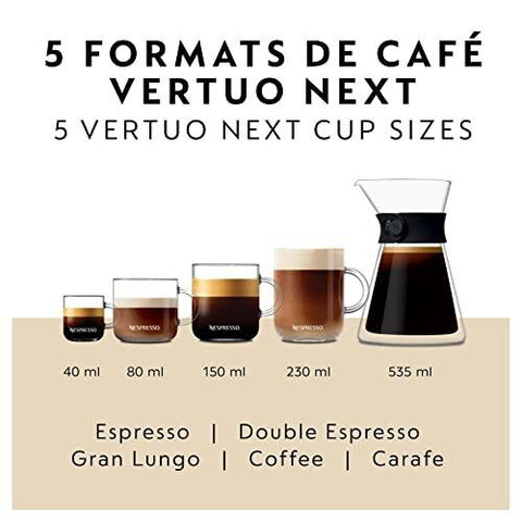 Nespresso Vertuo Next Deluxe Coffee and Espresso Maker, Pure Small, Chrome