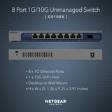 NETGEAR 8-Port 1G/10G Gigabit Ethernet Unmanaged Switch (GS108X) - with 1 x 1...