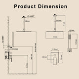 Ceiling Mount Shower Faucet Set, Gold Shower System with 10-Inch Rain Shower ...
