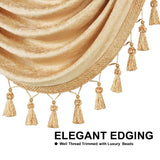 ELKCA Thick Chenille Window Curtains Valance for Living Room Luxury Gold Room...