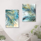ARTISTIC PATH Palm Leaves Canvas Wall Art: Tropical Leaf Artwork Picture Pain...