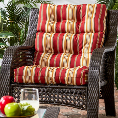 Greendale Home Fashions Outdoor 44 x 22-inch High Back Chair Cushion, Set of ...