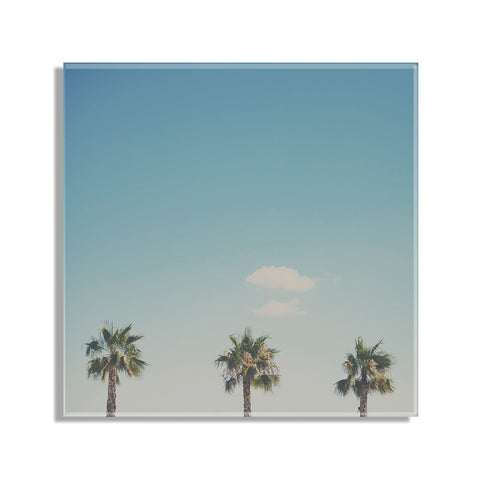 Kate and Laurel A Trio Of Palm Trees Floating Acrylic Art by Laura Evans, 23x...