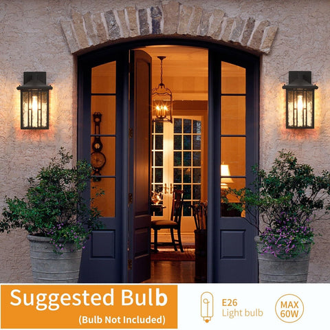 Outdoor Wall Light, Matte Black Porch Light Fixtures, Waterproof Outside Wall...