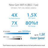 ASUS RT-AX1800S Dual Band WiFi 6 Extendable Router, Subscription-Free Network...