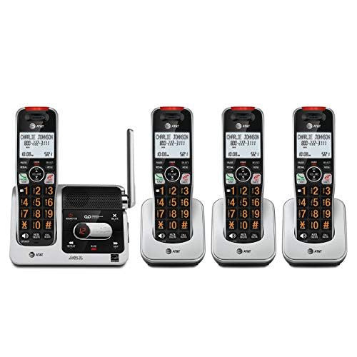 AT&T BL102-4 DECT 6.0 4-Handset Cordless Phone for 4 Handset, Silver/Black