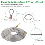 304 Stainless Steel Metal Garden Hose 100FT, Garden Hose with 3/4" Fittings a...