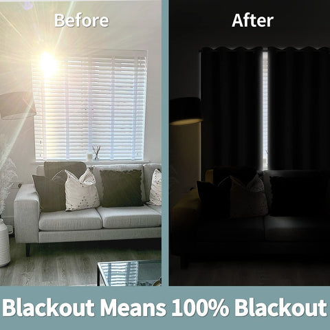 BGment 100% Blackout Curtains 108 Inch Long 2 Panles Set, Thermal Insulated T...