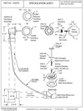 Westbrass PVC 45&#8221; Cable Drive Bath Waste & Overflow, Matte Black, D50P45-6