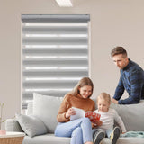 MYshade Roller Shades Zebra Blinds for Windows Cordless Day and Night Light F...