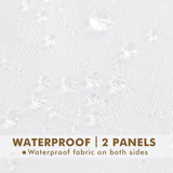 HolidayIdeas 4 Panels White Outdoor Sheer Curtains for Patio Waterproof-Linen...