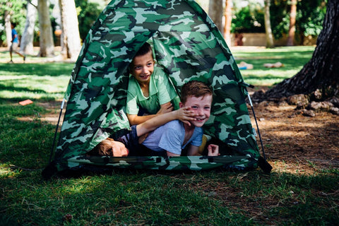 Pacific Play Tents 23335 Kids Green Camo Dome Tent Set with Sleeping Bag and ...