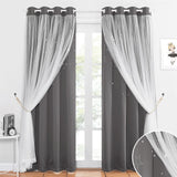 NICETOWN Moon Star Hollow-Out Curtains for Nursery Gift, Double Layer Blackou...