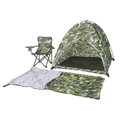 Pacific Play Tents 23335 Kids Green Camo Dome Tent Set with Sleeping Bag and ...