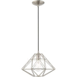 Livex Lighting 41323-91 Geometric Shade - 13.5" One Light Mini Pendant, Brush...