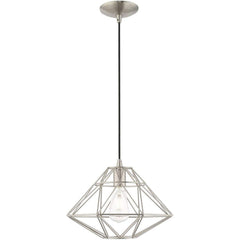 Livex Lighting 41323-91 Geometric Shade - 13.5" One Light Mini Pendant, Brush...