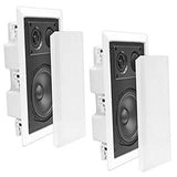 Pyle Ceiling Wall Mount Enclosed Speaker - 400 Watt Stereo 8.0 in, White