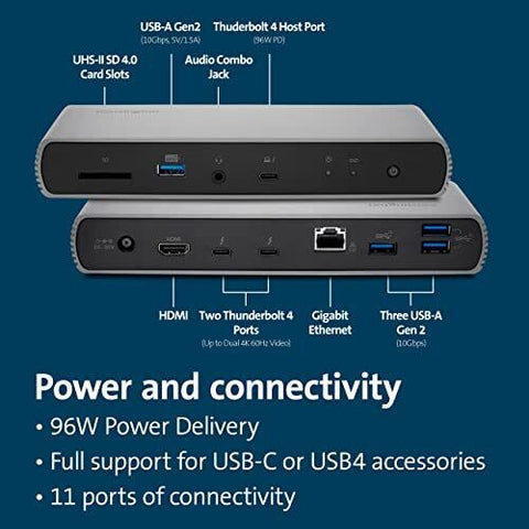 Kensington SD5780T Thunderbolt 4 Dual 4K Docking Station with up to Silver