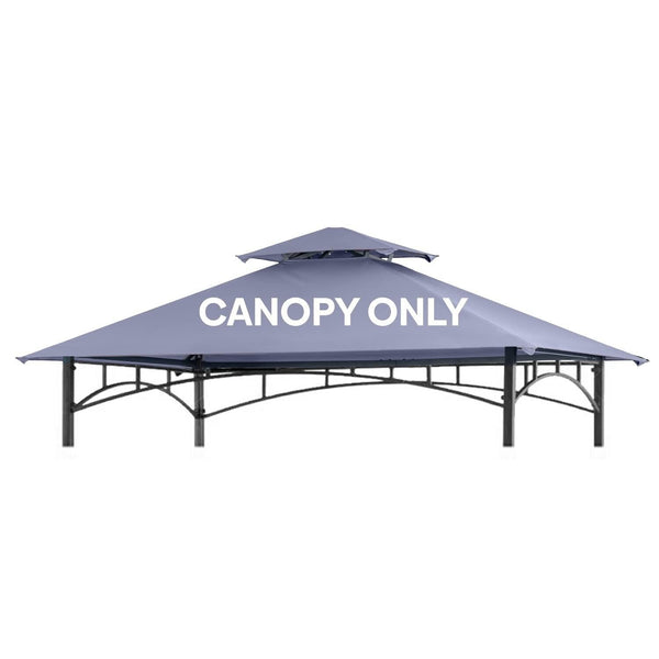 Grill Gazebo Replacement Canopy Roof, 5'x8' Outdoor BBQ Gazebo Top, Double Ti...